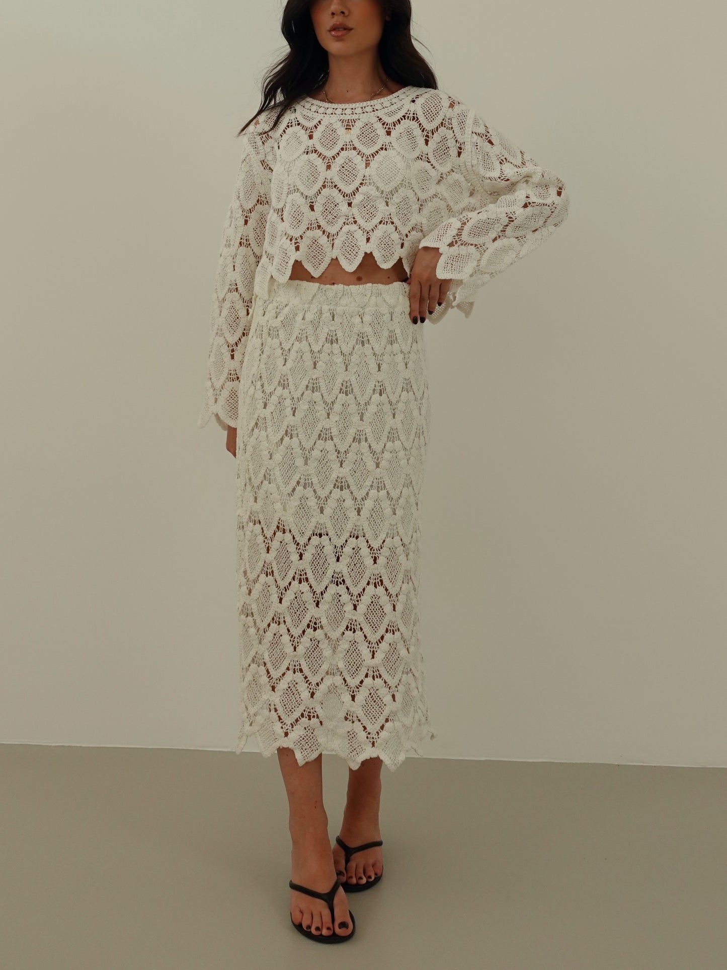 COORDINATO DUBAI IN MACRAME' - BIANCO 38004/28043
