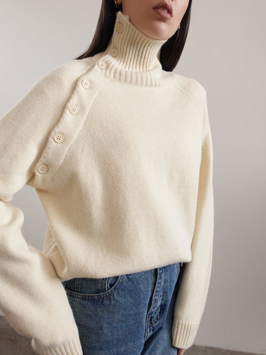 MAGLIONE COLLO ALTO CON BOTTONI (+ COLORI) 87736