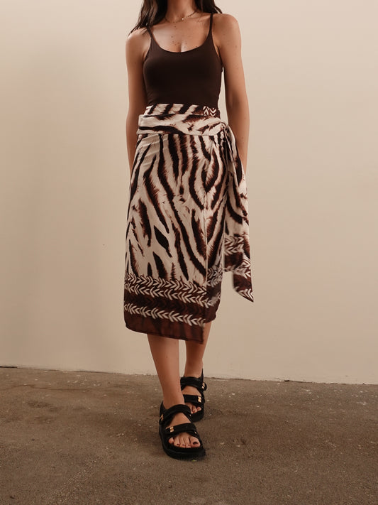 GONNA PAREO ZEBRATA - MARRONE/BEIGE 48521