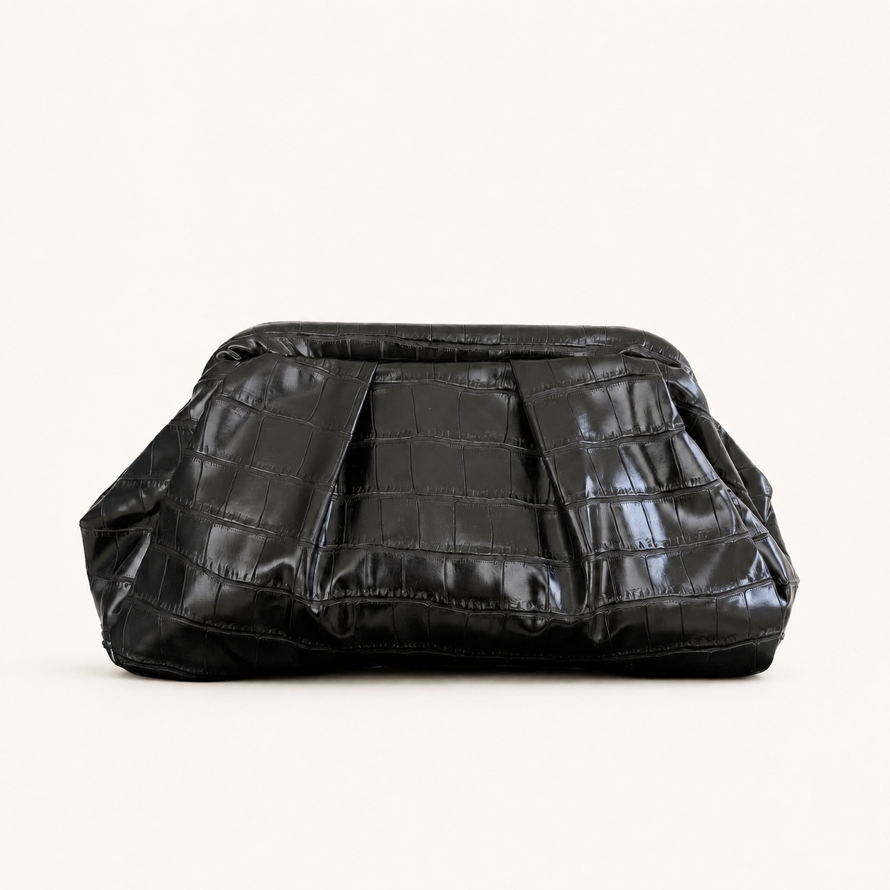POUCH BAG CROCO - NERO