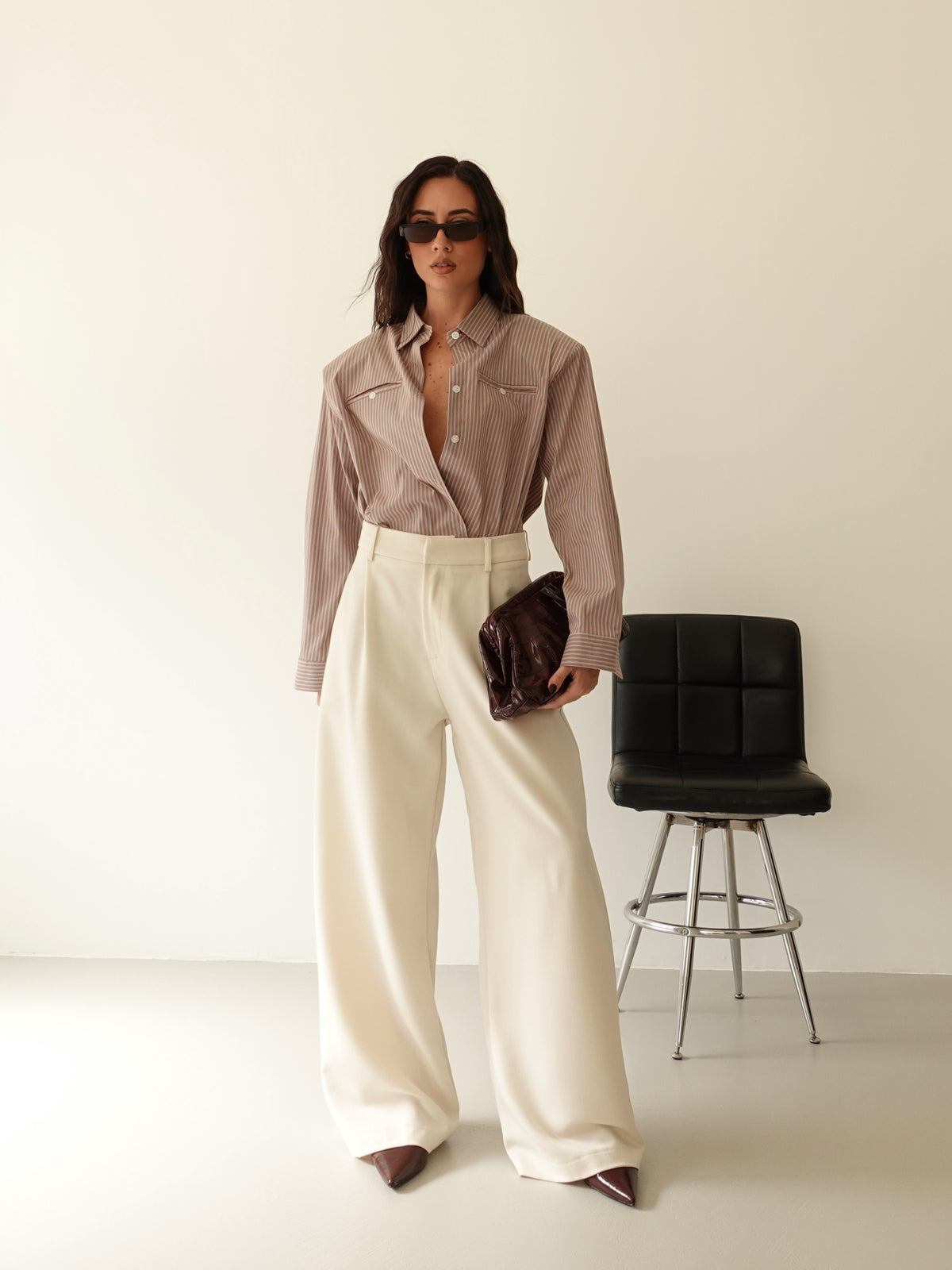 CAMICIA MILLERIGHE CON SPALLINE - SABBIA 19570