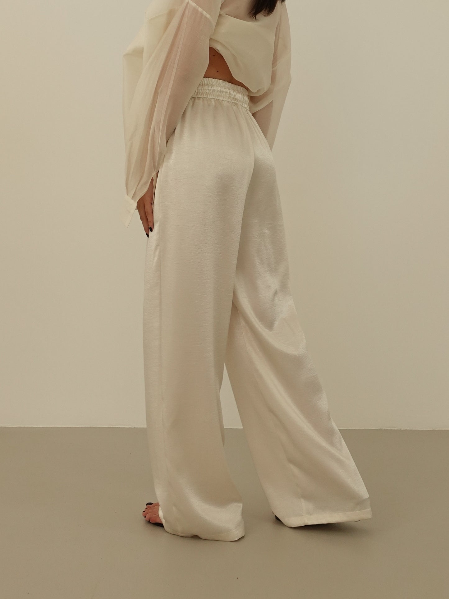 PANTALACCIO SATIN WIDE LEG - PANNA 17228