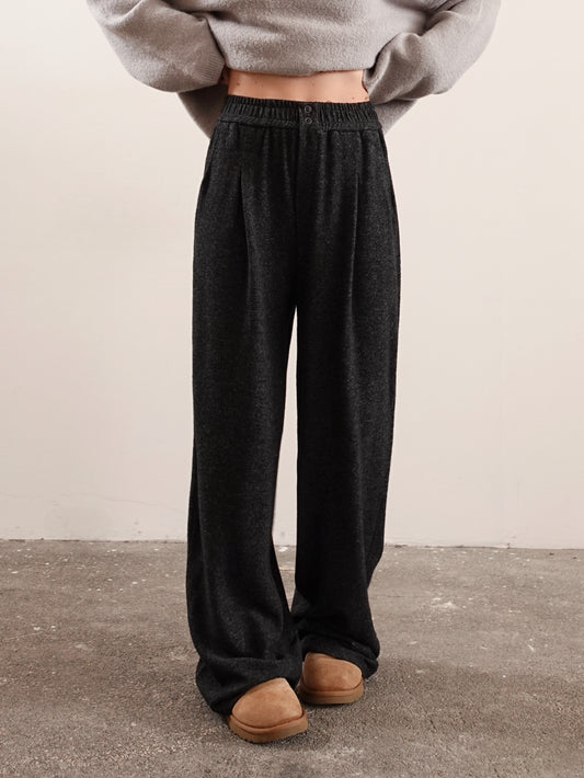 PANTALONI COMFY IN MISTO LANA - ANTRACITE 15716
