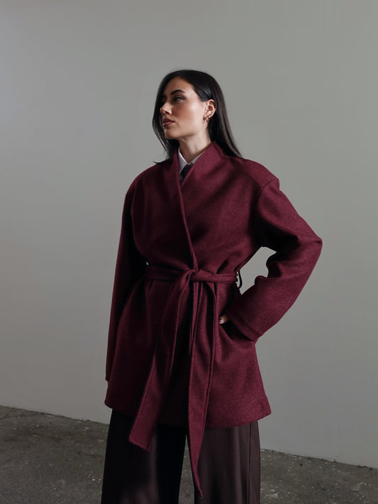CAPPOTTO PARIS CON CINTURA - BORDEAUX 6758
