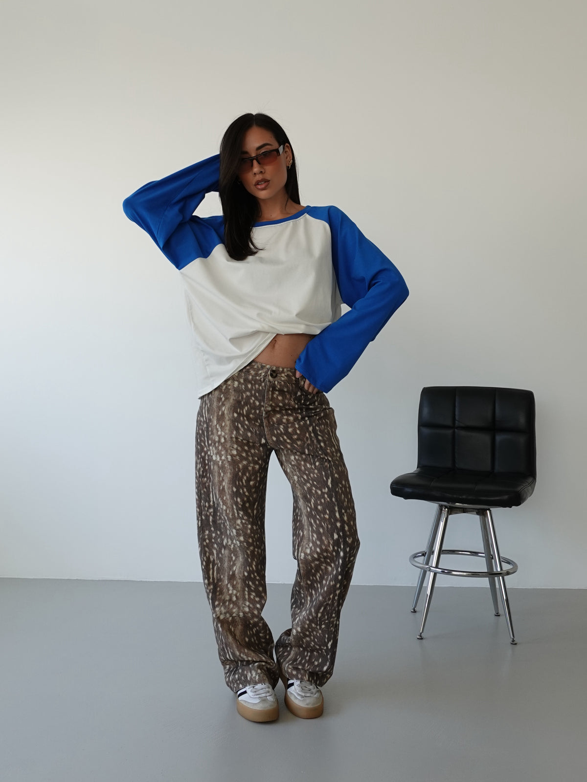 LONG-SLEEVE BICOLOR - BLU F1817