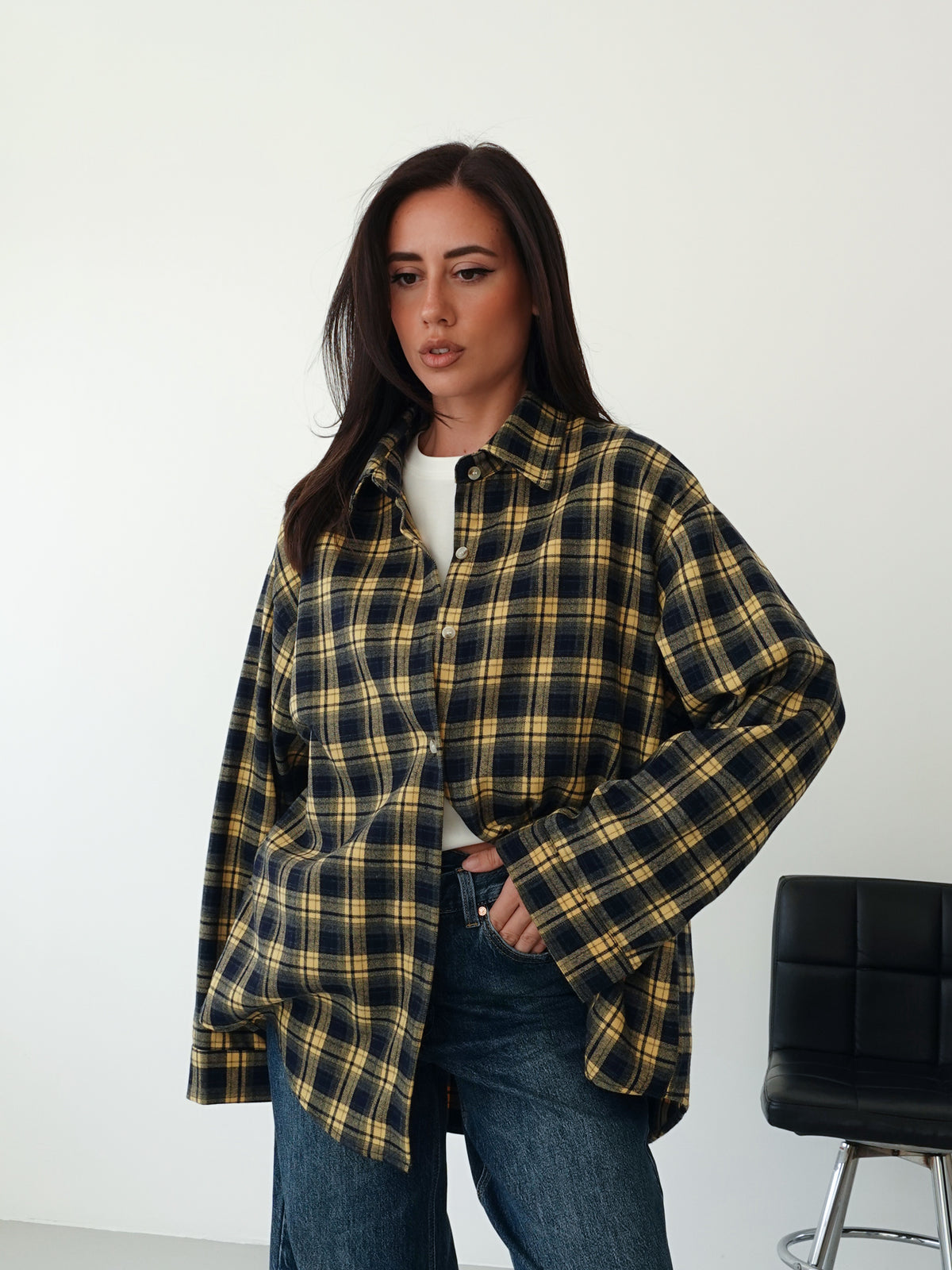 CAMICIA A QUADRI BERLINO - BLU/GIALLO 25726