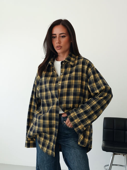 CAMICIA A QUADRI BERLINO - BLU/GIALLO 25726
