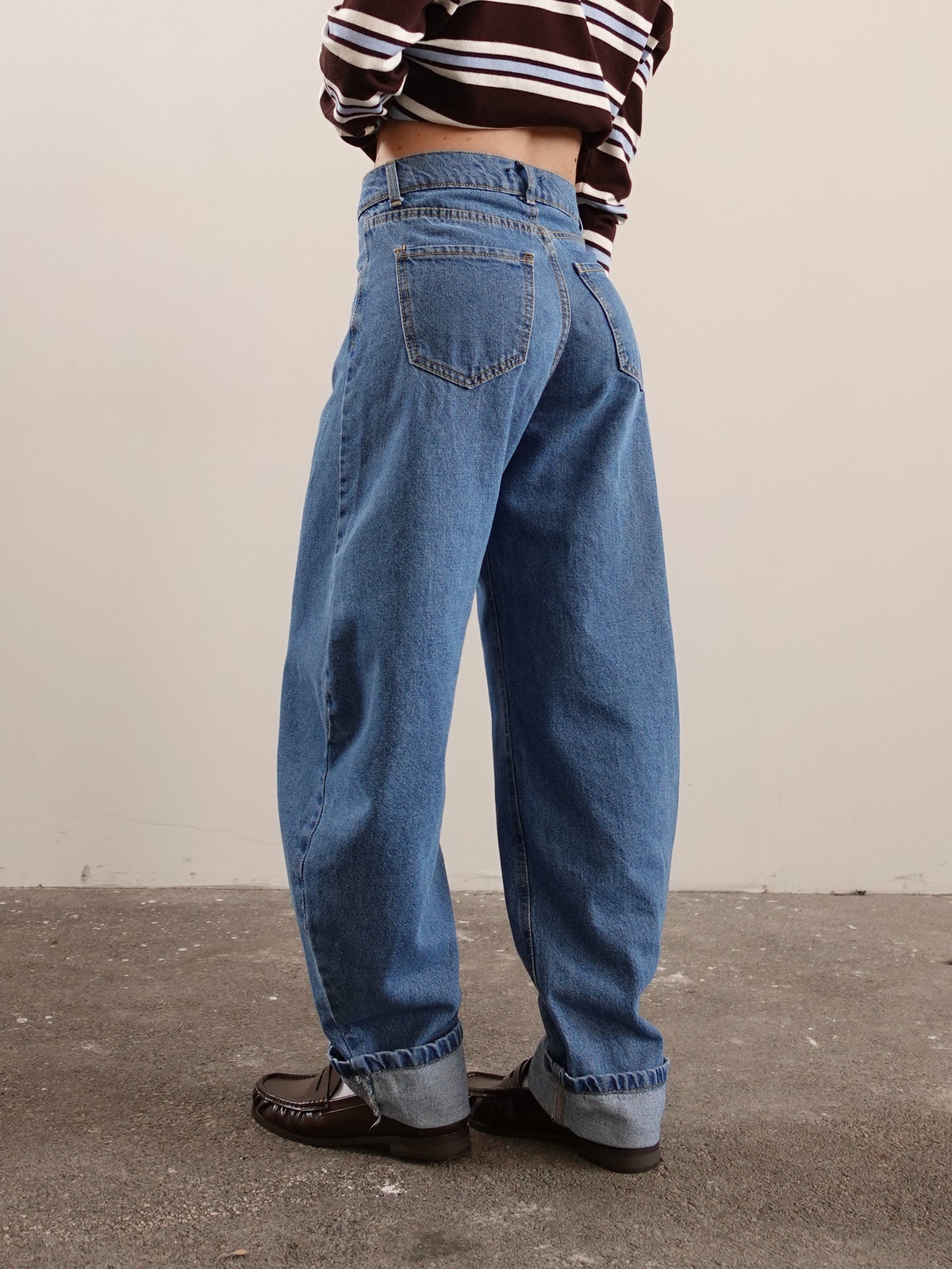 JEANS BALLOON CON PIEGA - LAVAGGIO CHIARO GB026