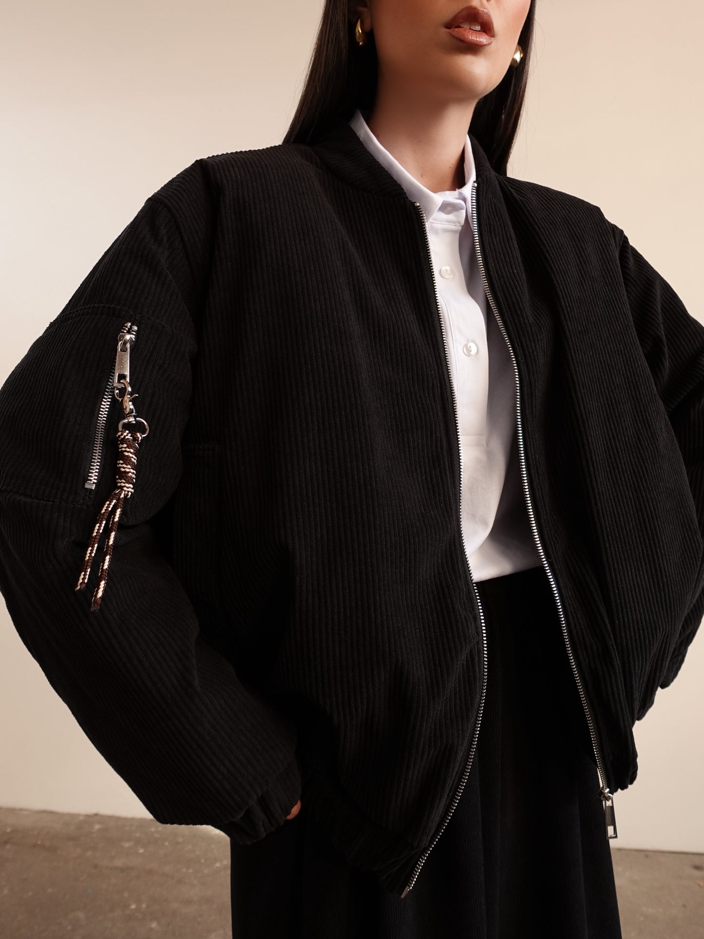 BOMBER LUMINA A COSTE - NERO LD3899