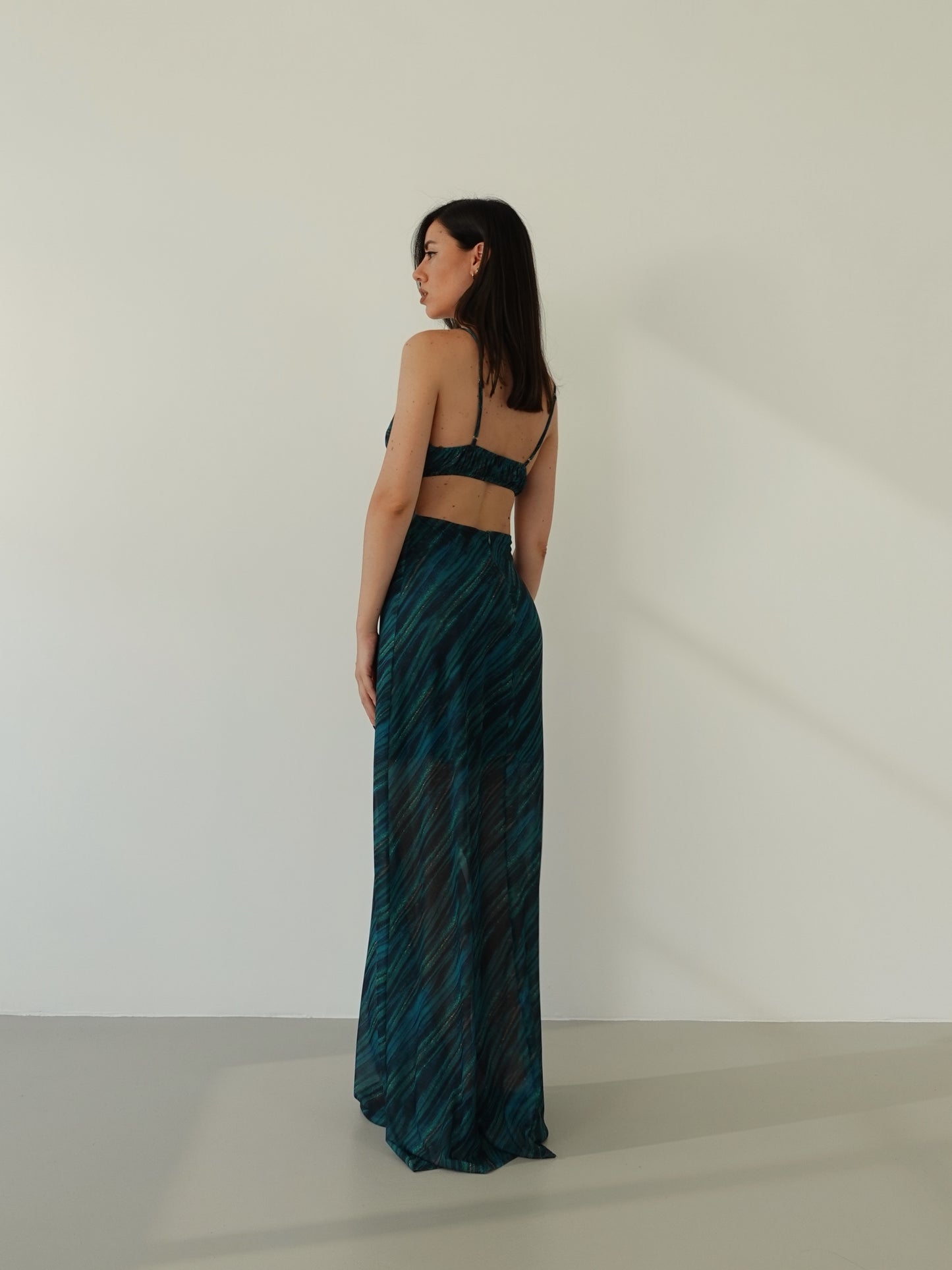 LONG DRESS VELATO EMERALD - VERDE 15650-7
