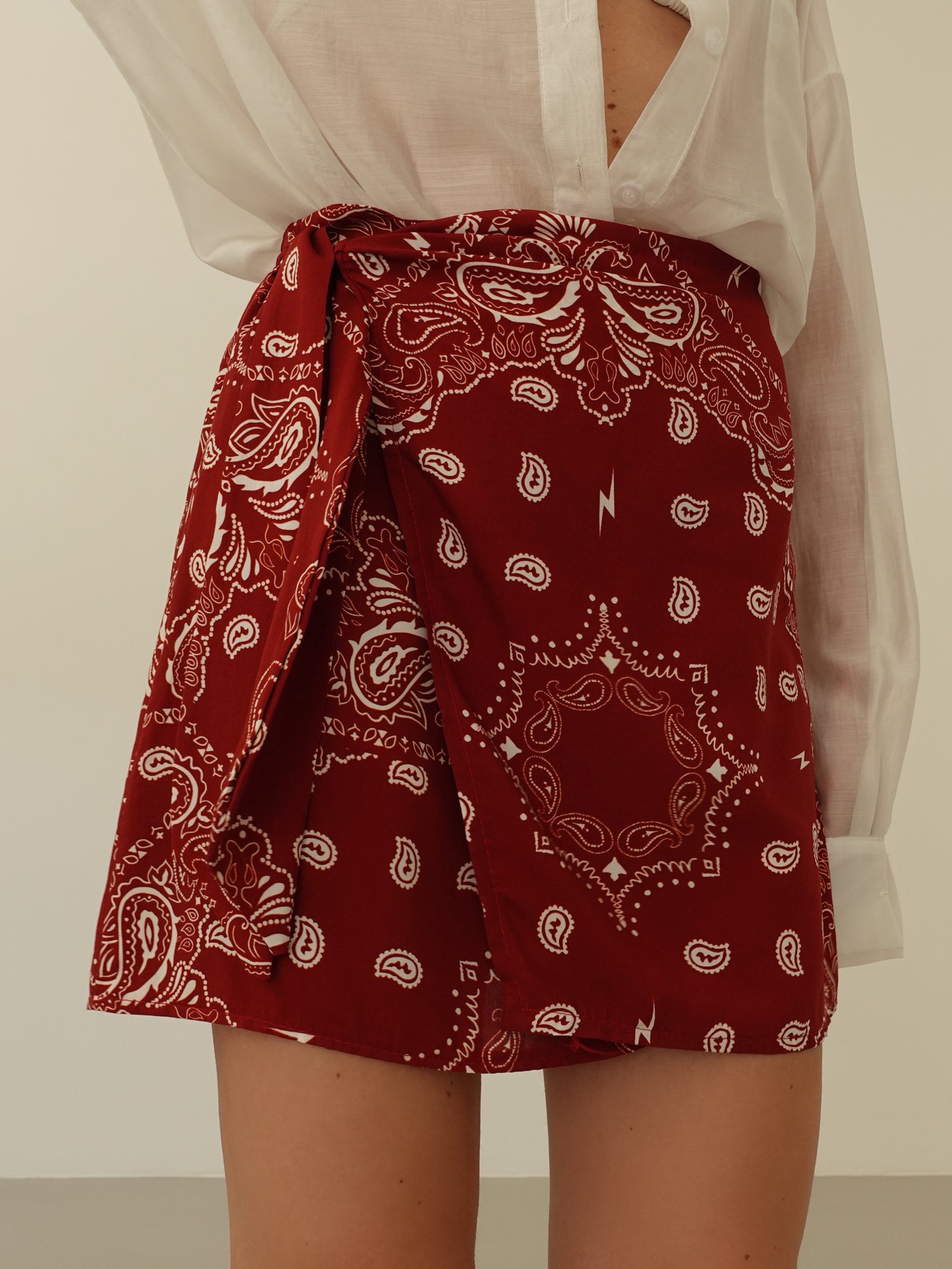 MINIGONNA BANDANA A PORTAFOGLIO - BORDEAUX 714388