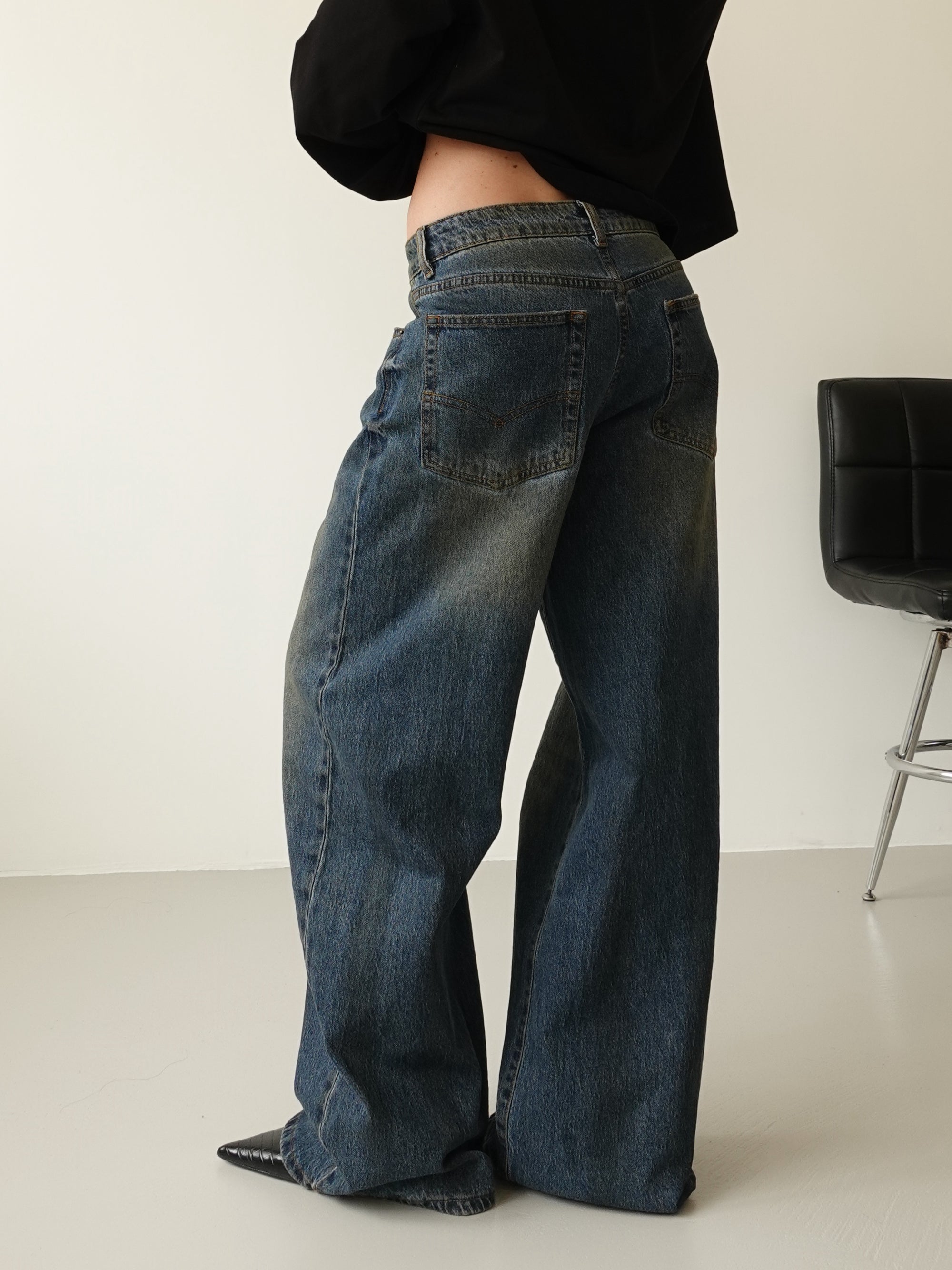 JEANS BAGGY SABBIATO - LAVAGGIO MEDIO ZJ017B