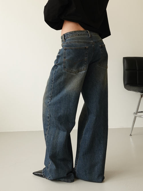 JEANS BAGGY SABBIATO - LAVAGGIO MEDIO ZJ017B
