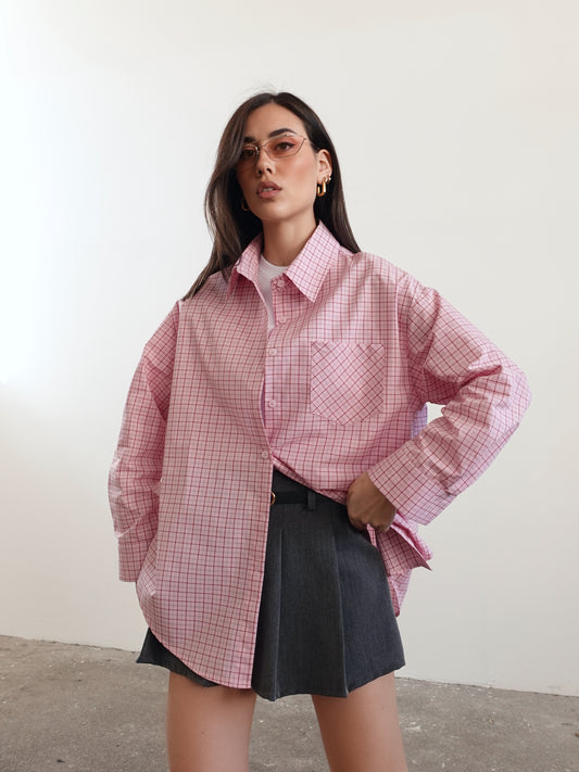 CAMICIA A QUADRI VALERY - ROSA 17215