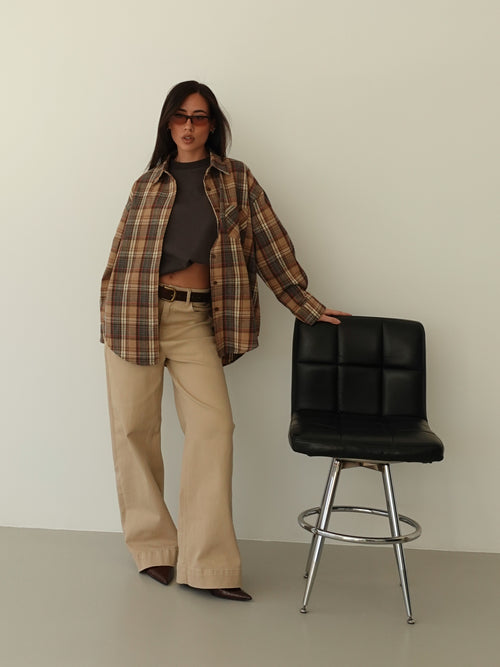 CAMICIA A QUADRI SOHO - CAMEL 17312