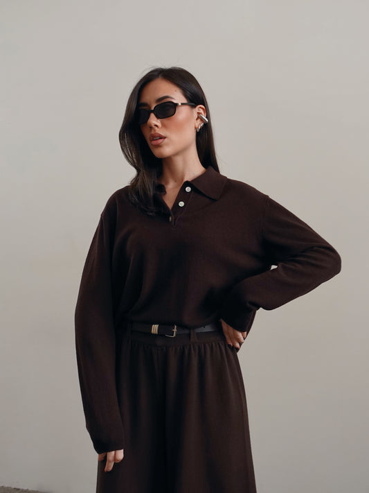 POLO IN MISTO LANA-CASHMERE CIOCCOLATO 10342