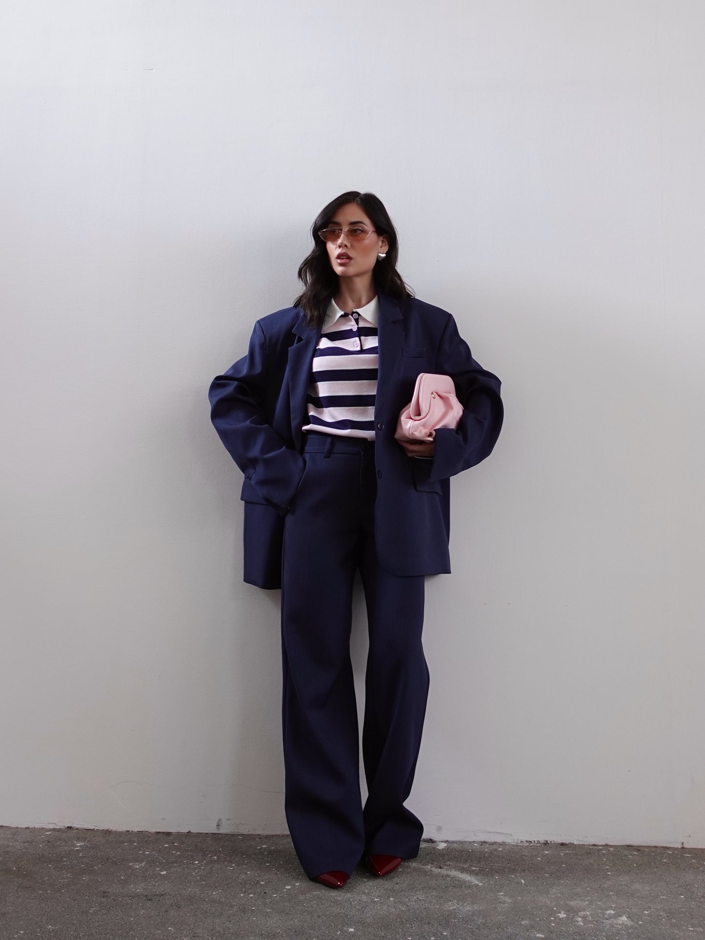 PANTALONI GESSATI ALTHAEA - BLU 3177