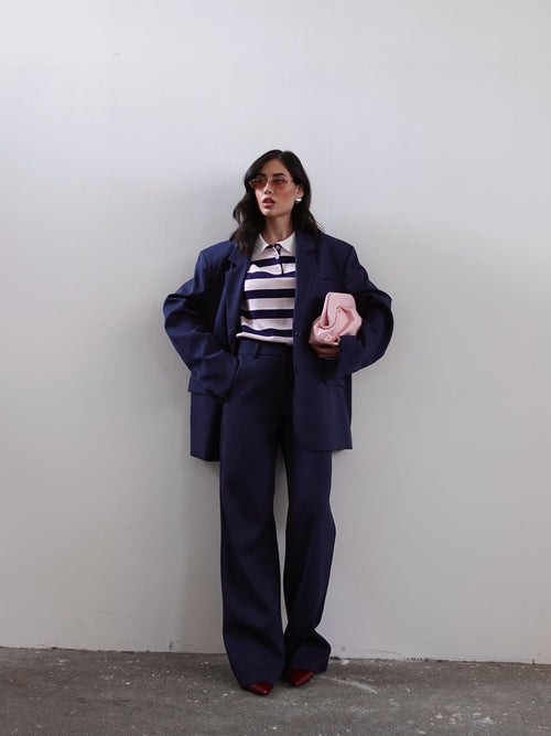 PANTALONI GESSATI ALTHAEA - BLU 3177