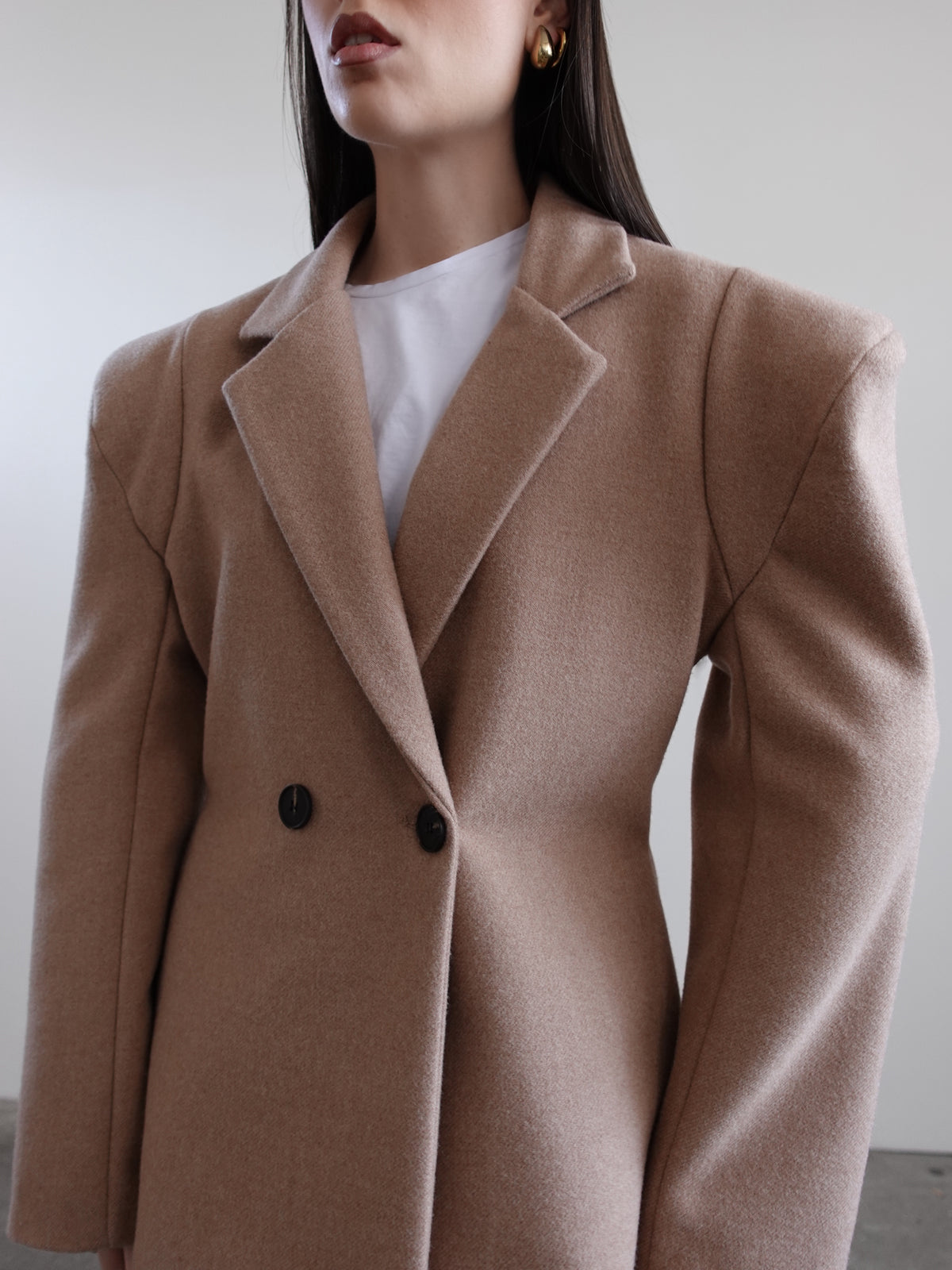 CAPPOTTO VENICE CON SPALLINE - CAMEL- GLAD01