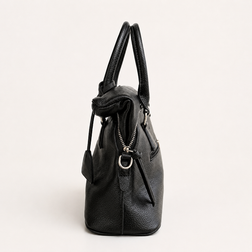 BAULETTO STRUTTURATO CON DOPPIO MANICO - NERO