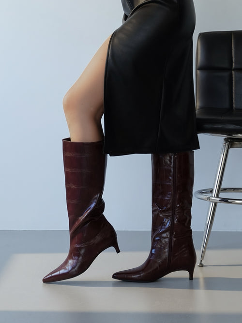 STIVALE CROCO PAINTED - BURGUNDY 788-209