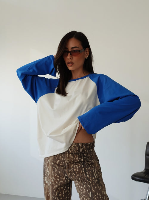 LONG-SLEEVE BICOLOR - BLU F1817