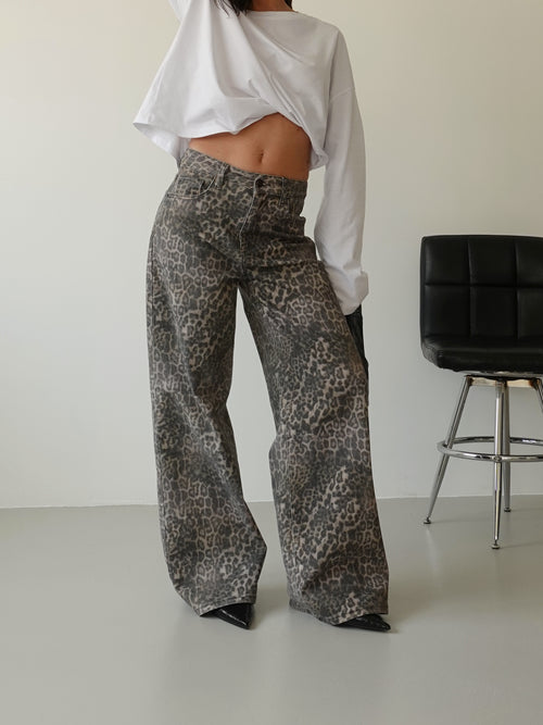 JEANS BAGGY ANIMALIER - LEOPARDATO 32750