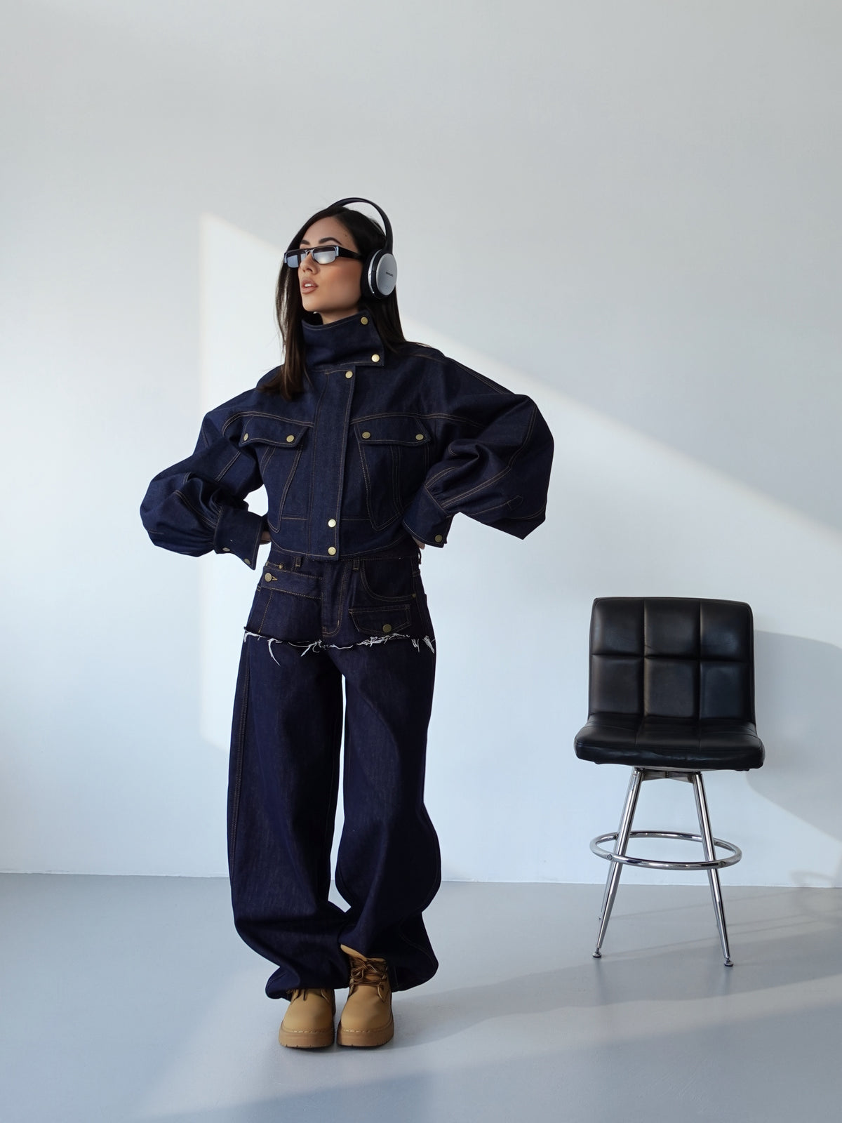GIACCA IN DENIM MURCIELAGO - BLU SCURO 30406