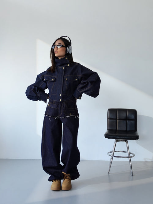 GIACCA IN DENIM MURCIELAGO - BLU SCURO 30406
