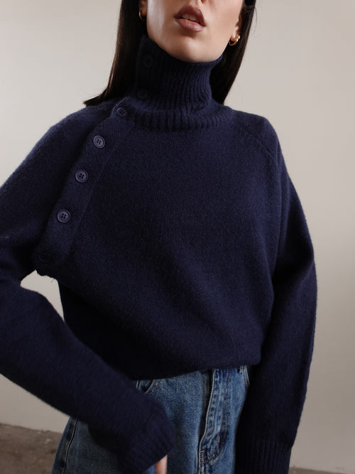 MAGLIONE COLLO ALTO CON BOTTONI (+ COLORI) 87736