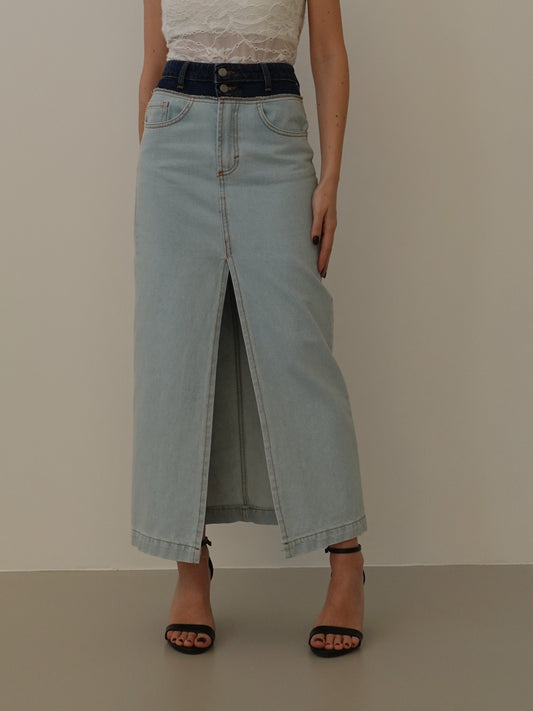GONNA IN DENIM JW BICOLOR - DENIM CHIARO 020