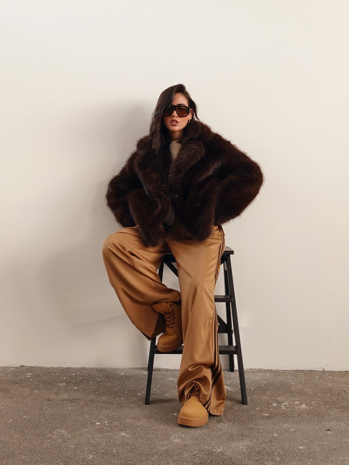 TRACK PANTS DETROIT - CAMEL/MARRONE  6865