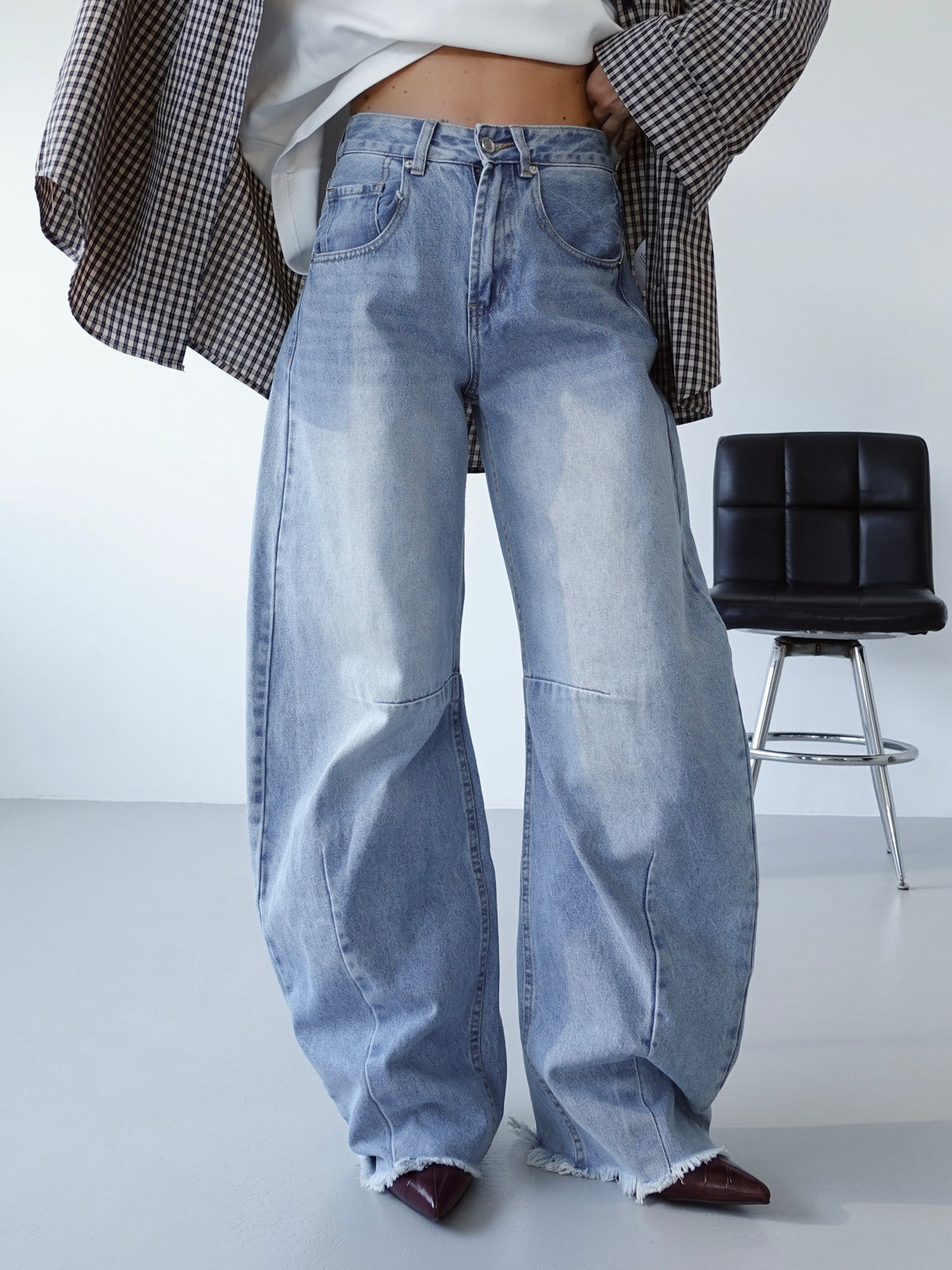 JEANS SKATER BALLOON FIT - LAVAGGIO CHIARO 2044
