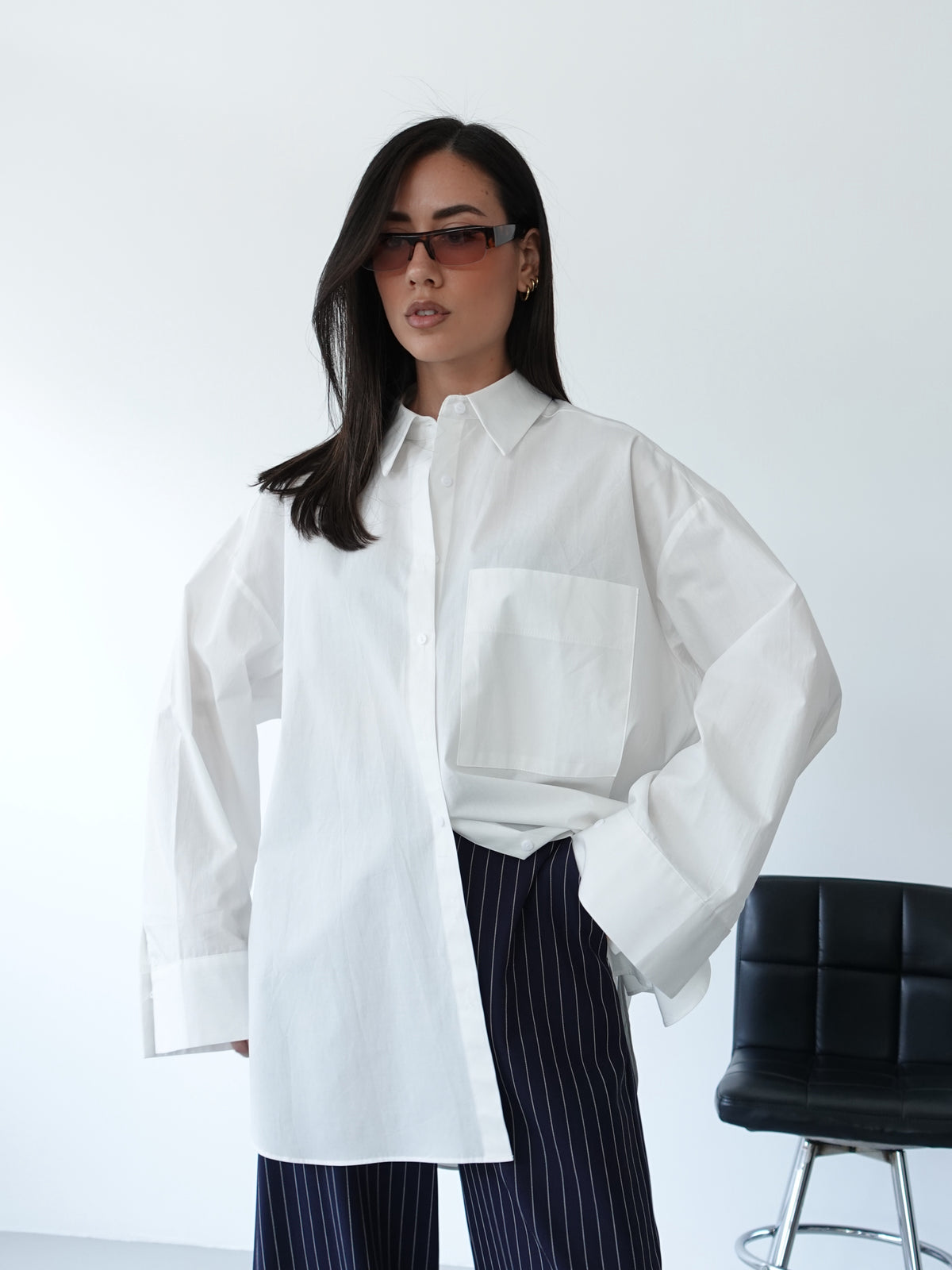CAMICIA OVERSIZED 100% COTONE - BIANCO 5440