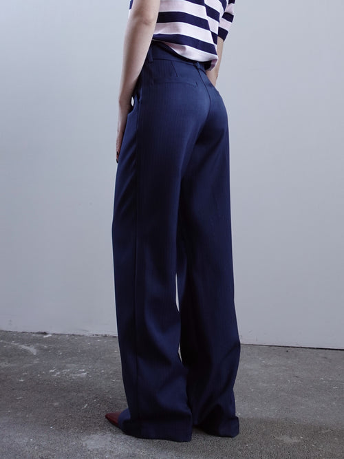 PANTALONI GESSATI ALTHAEA - BLU 3177