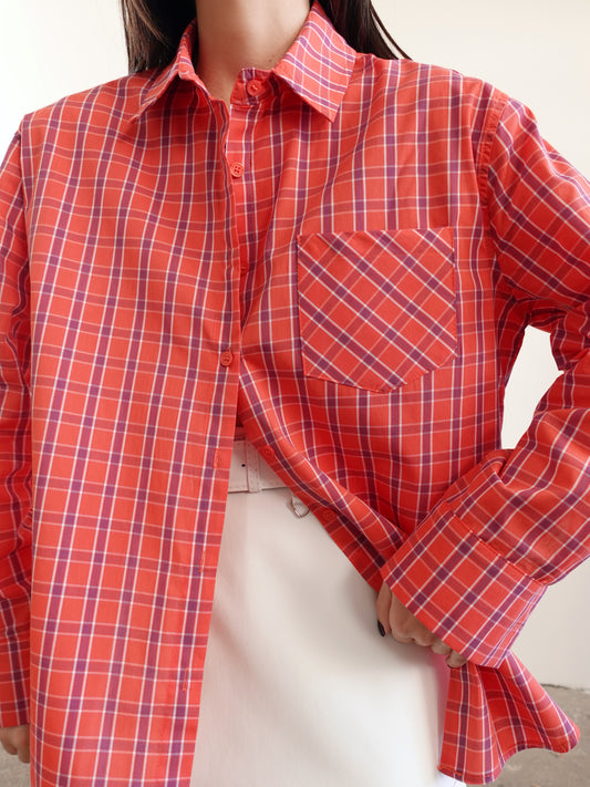 CAMICIA A QUADRI SELENE - CORALLO 19392