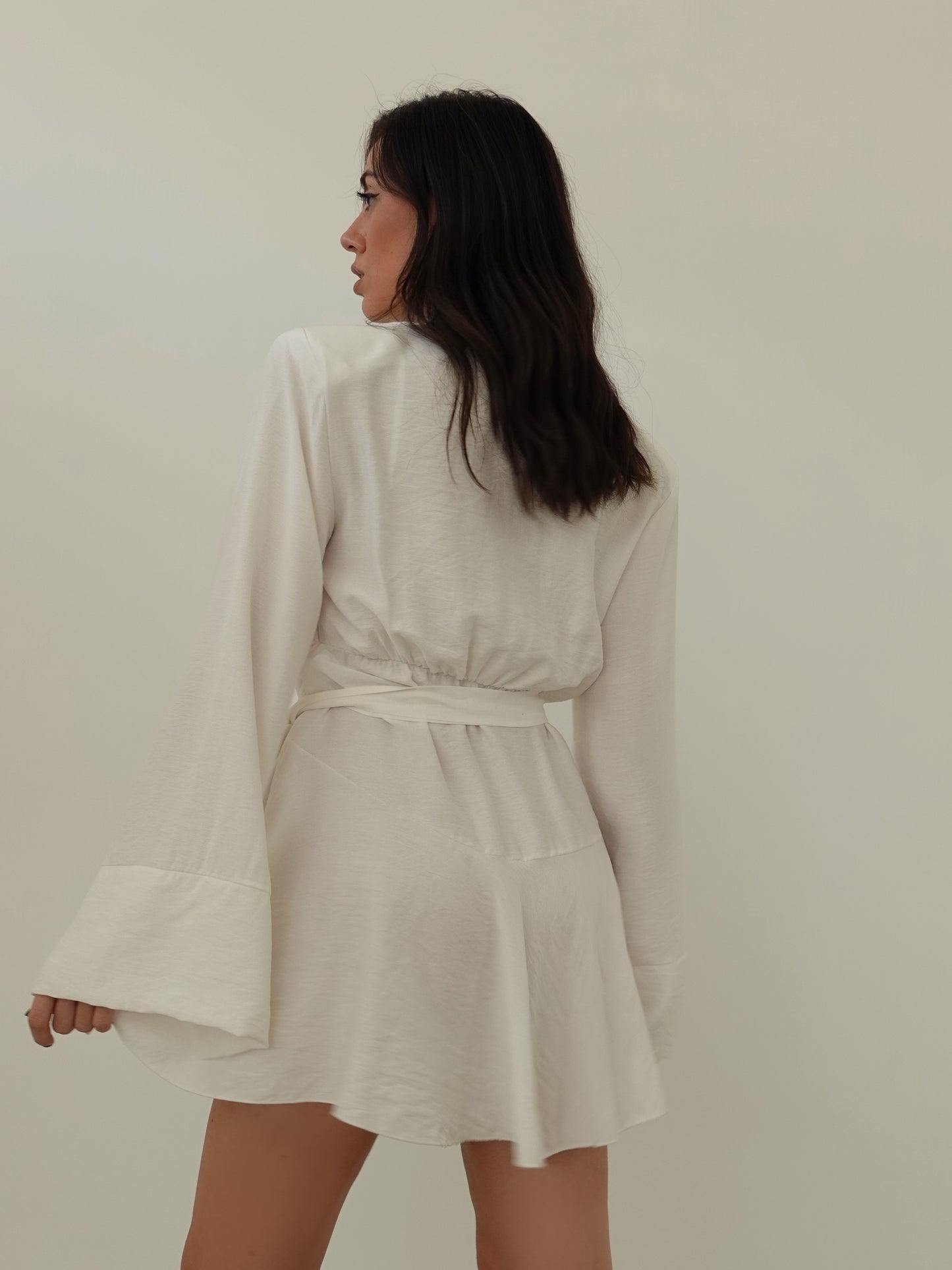 VESTITO A PORTAFOGLIO CON SPALLINE - BIANCO 28149