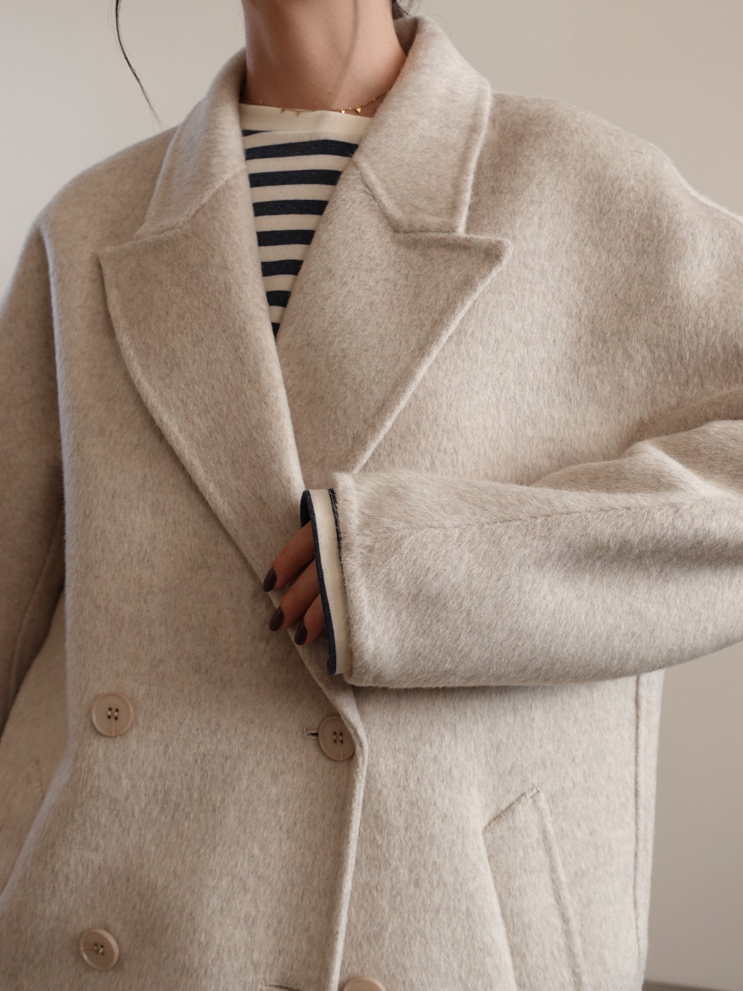 CAPPOTTO OVERSIZE IN LANA - PANNA N05