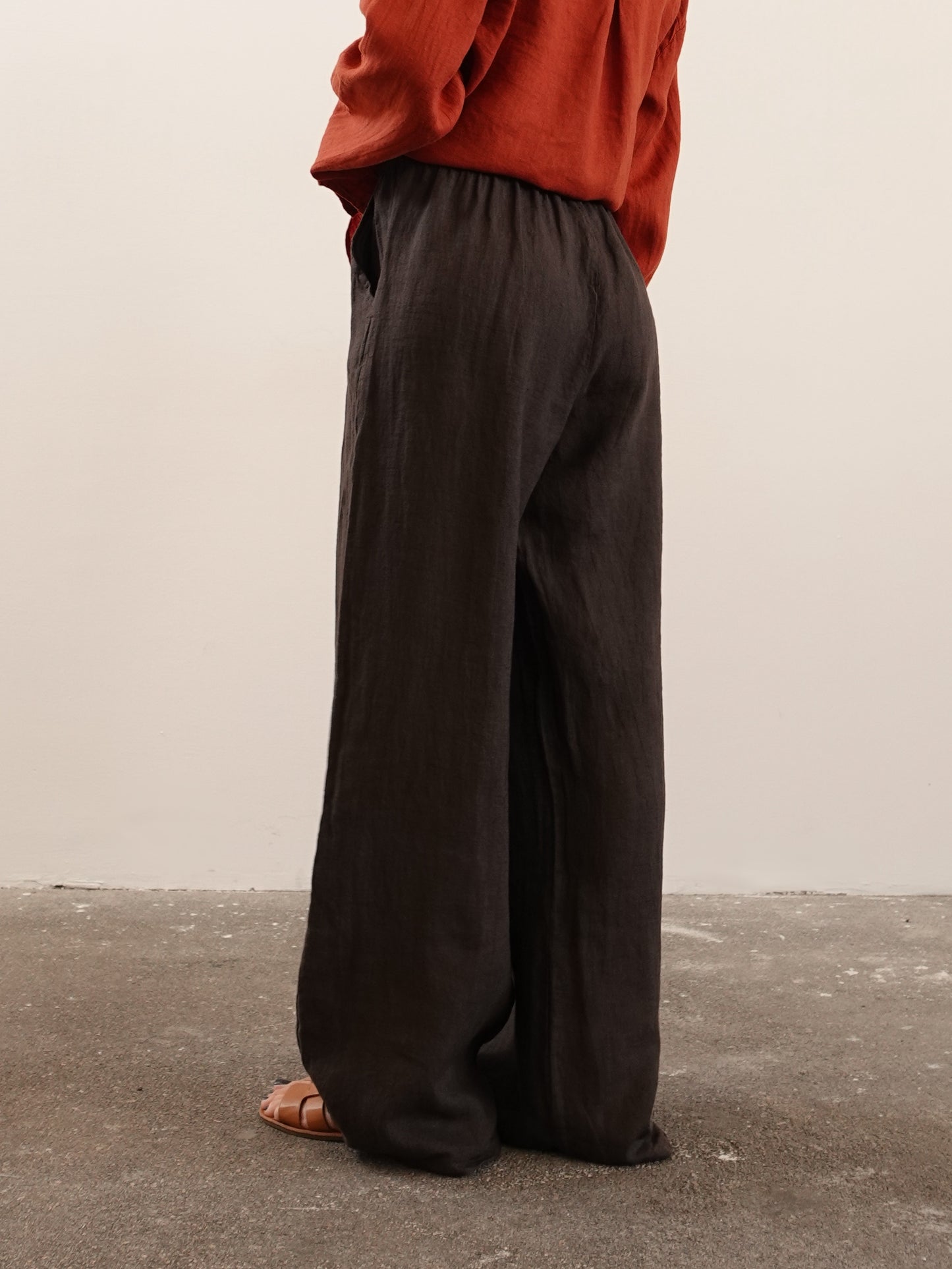 PANTALACCIO 100% LINO - CIOCCOLATO 24205