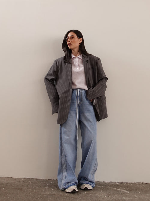 JOGGERS IN DENIM - LAVAGGIO CHIARO 010