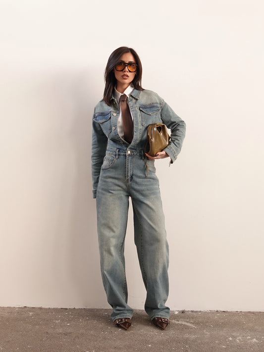 JUMPSUIT IN DENIM SABBIATO MI2603