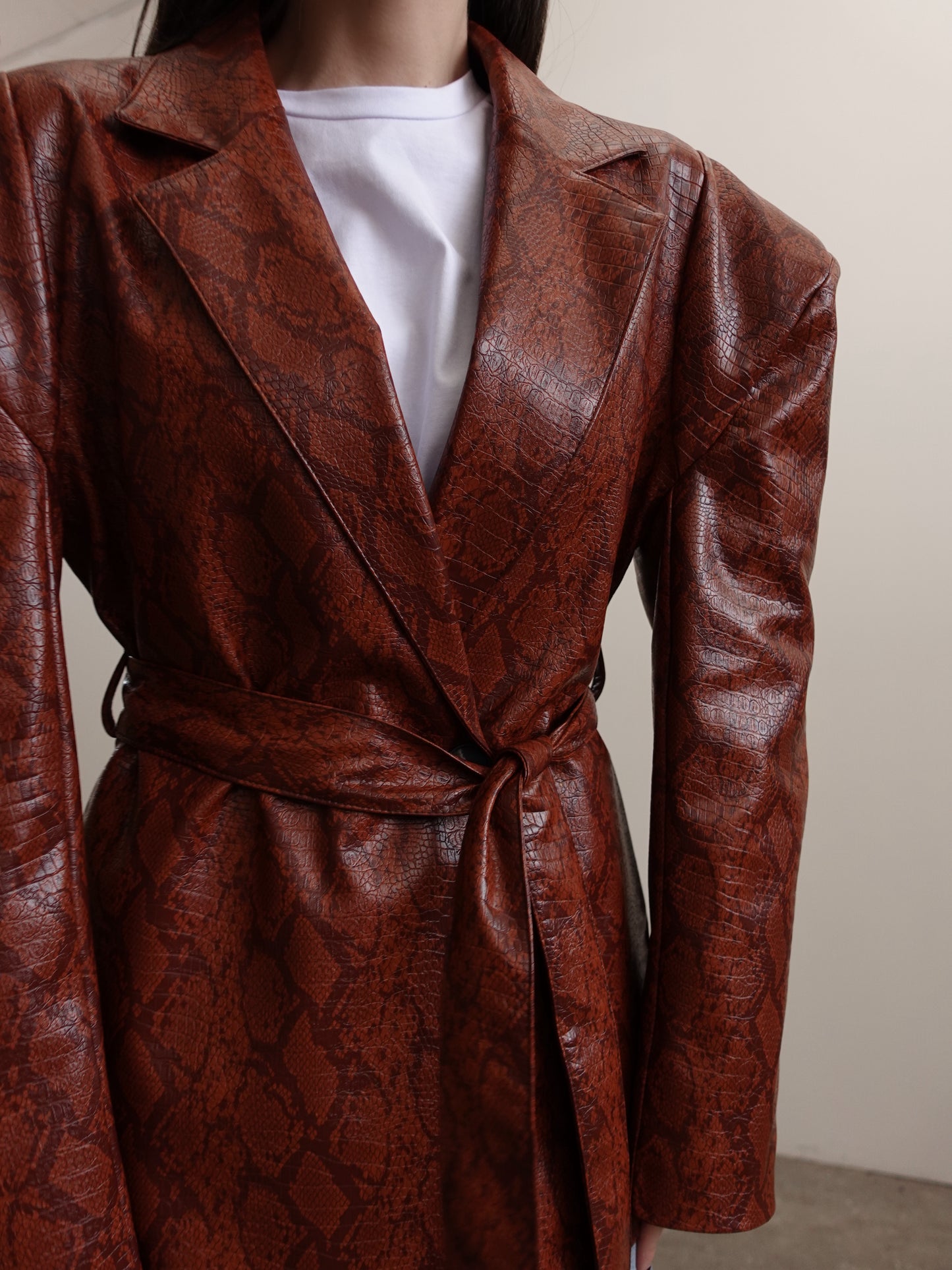 BLAZER PYTHON IN ECOPELLE - CUOIO C26