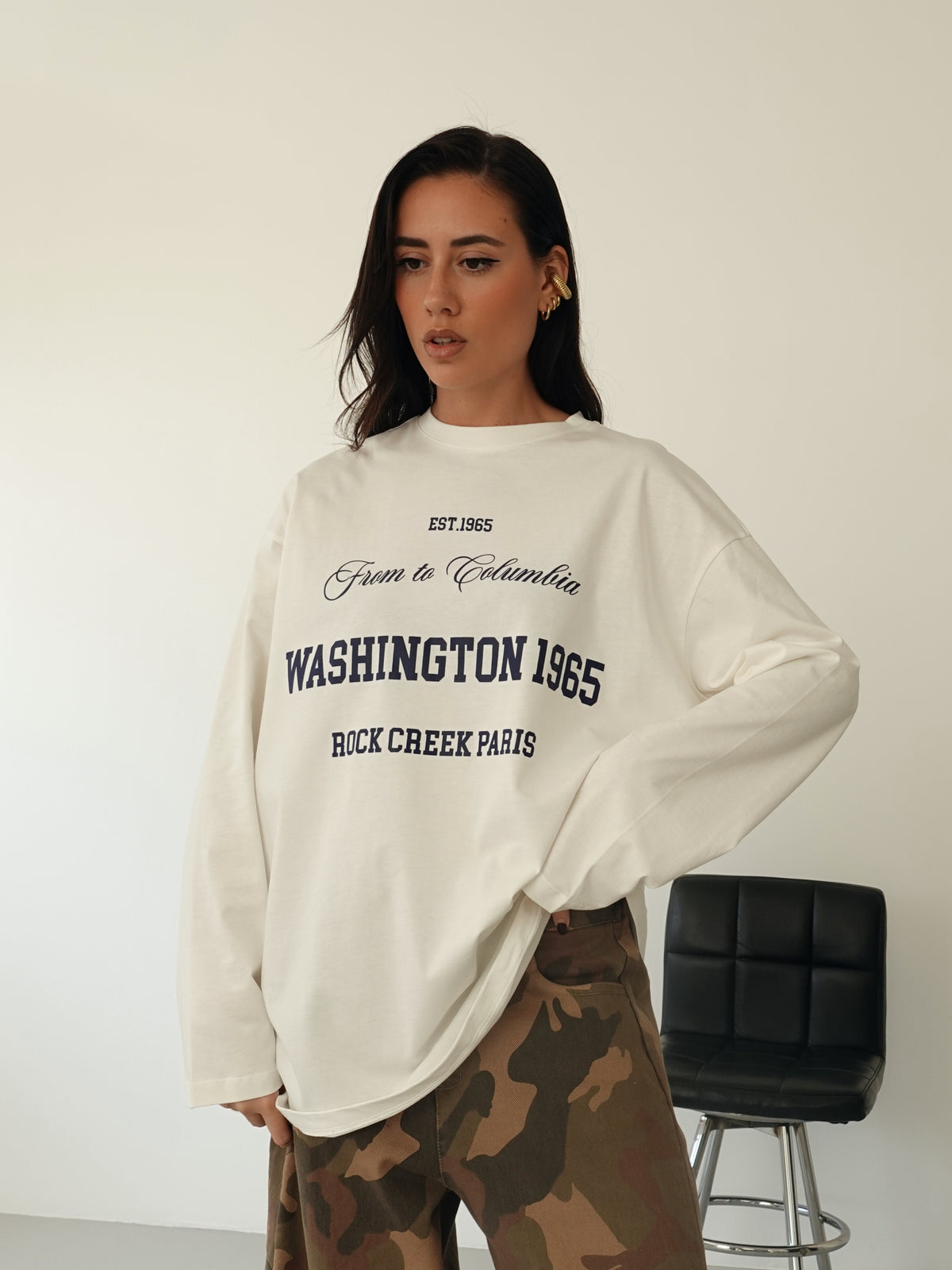 LONG-SLEEVE OVER WASHINGTON - BIANCO