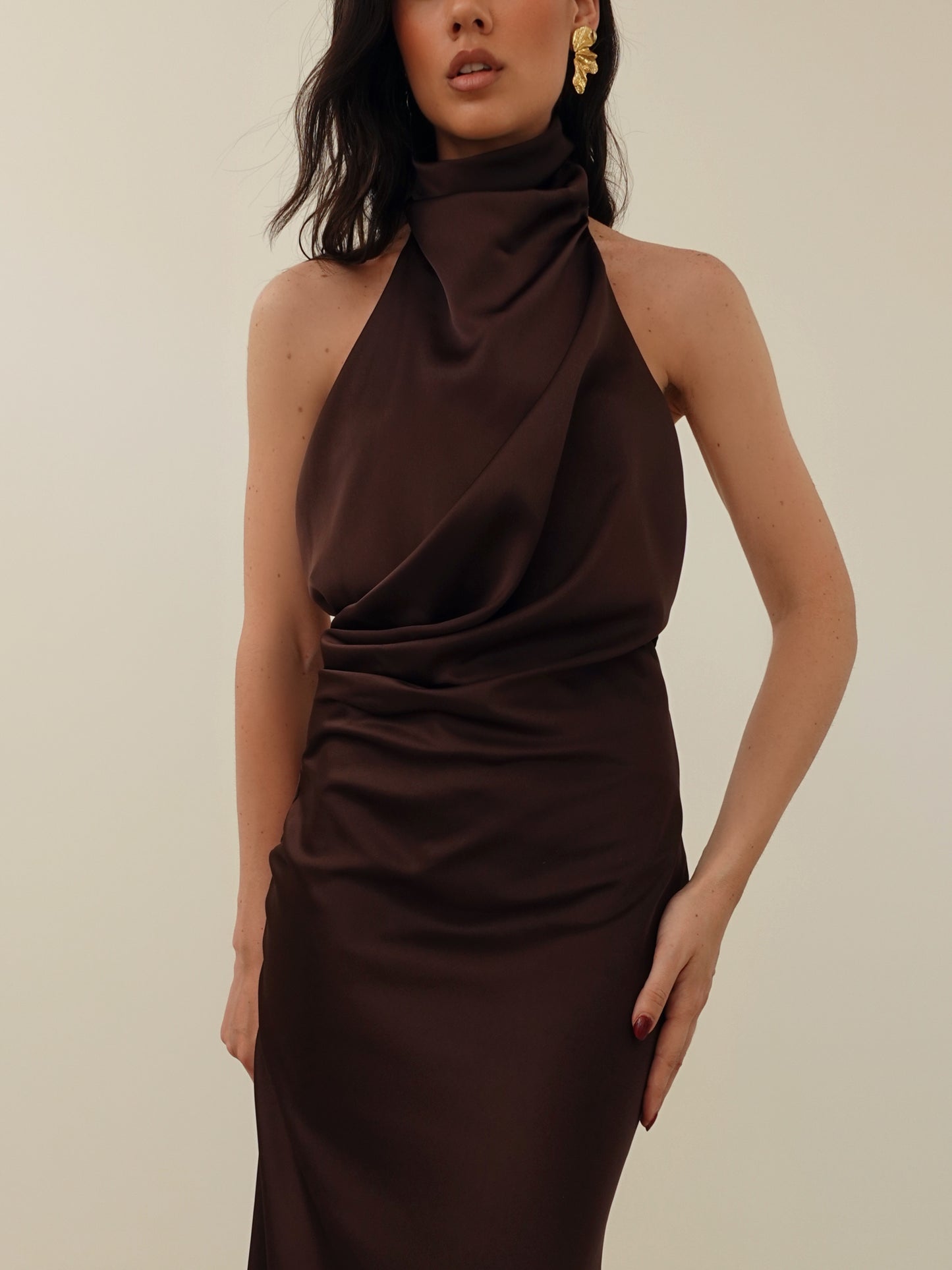 LONG DRESS PARTENOPE - CIOCCOLATO 60503