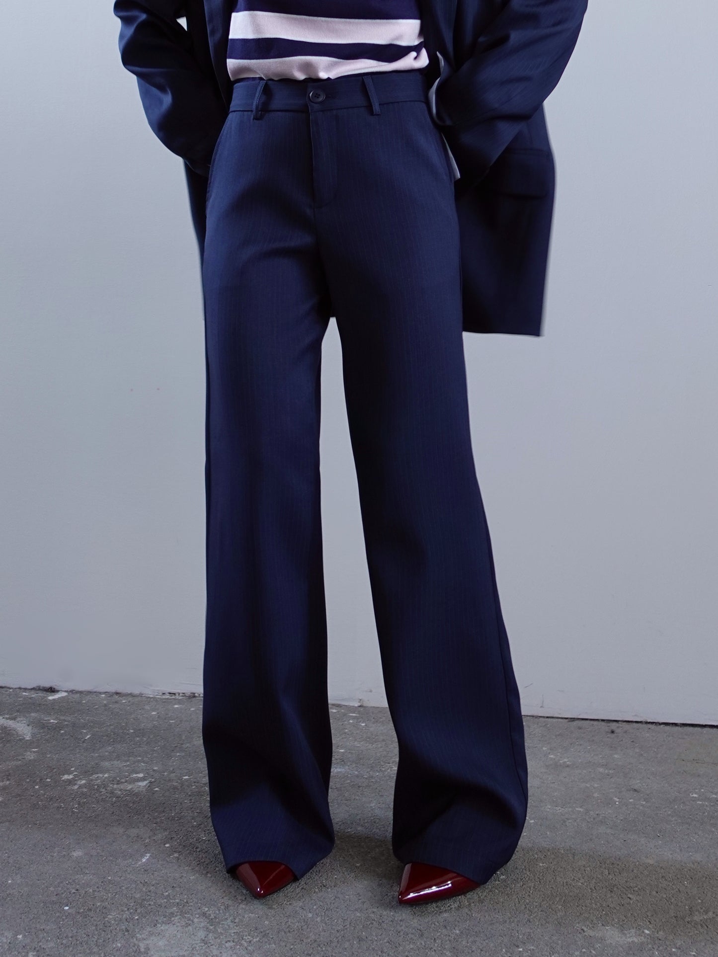 PANTALONI GESSATI ALTHAEA - BLU 3177