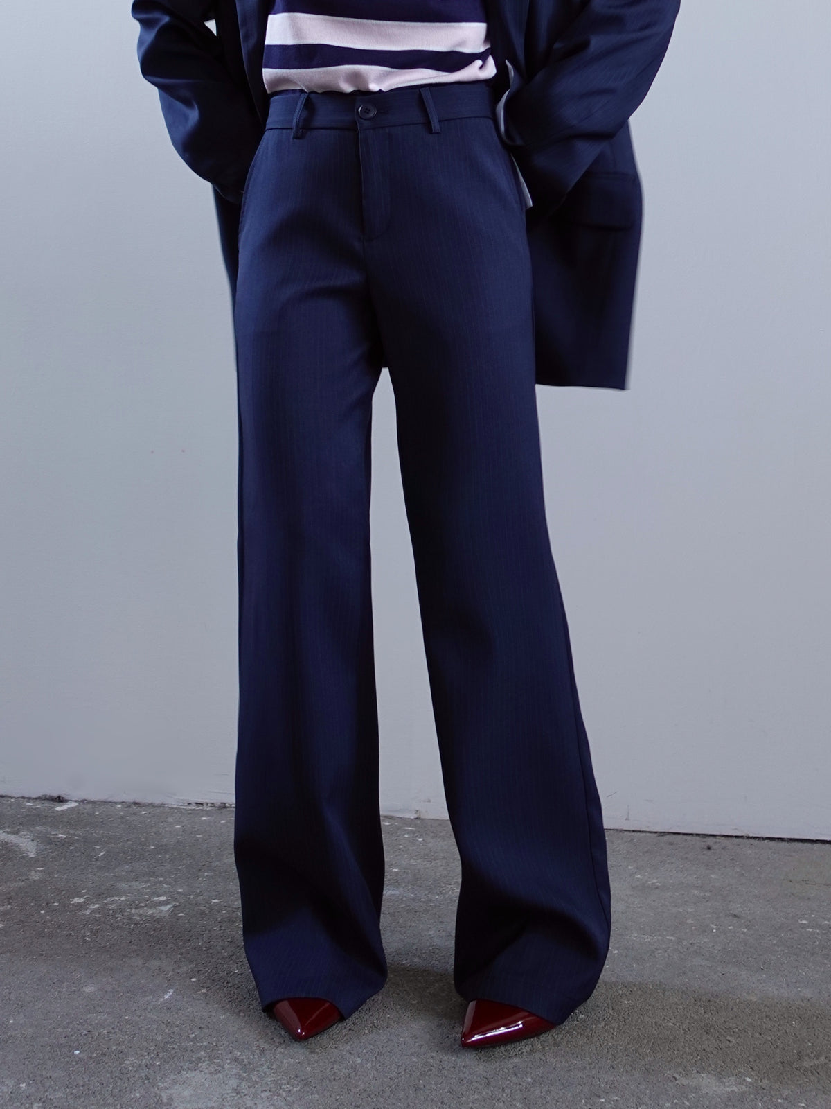 PANTALONI GESSATI ALTHAEA - BLU 3177