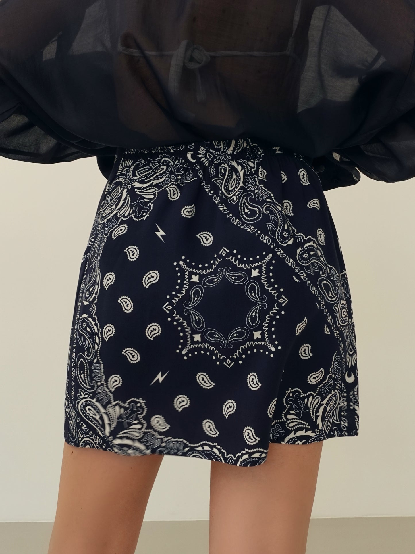 MINIGONNA BANDANA A PORTAFOGLIO - BLU 714388