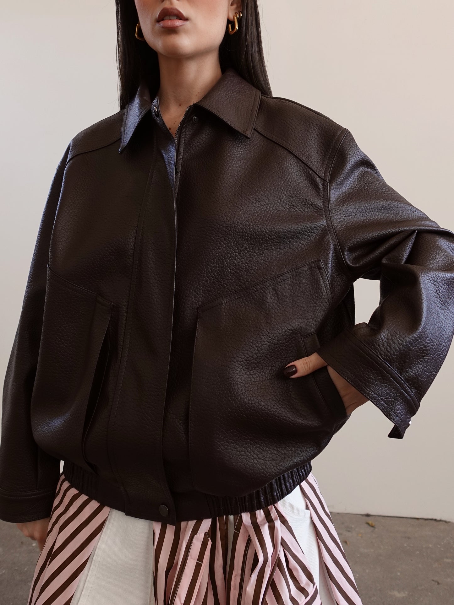 GIACCA CLYDE IN ECOPELLE - MARRONE B635