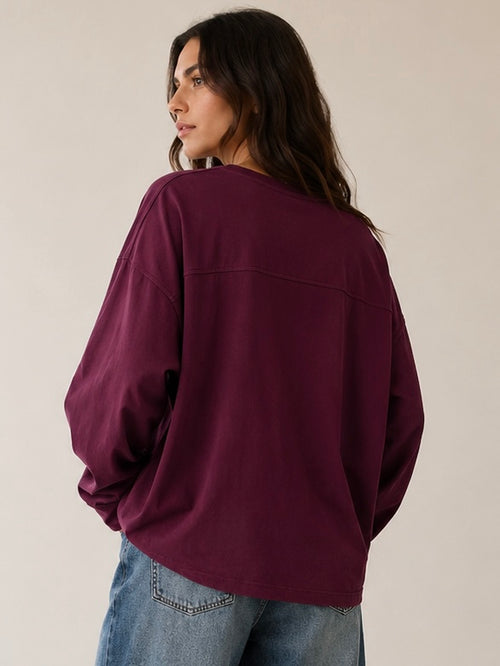 LONG-SLEEVE BASIC LUMINA - WINE LD6024