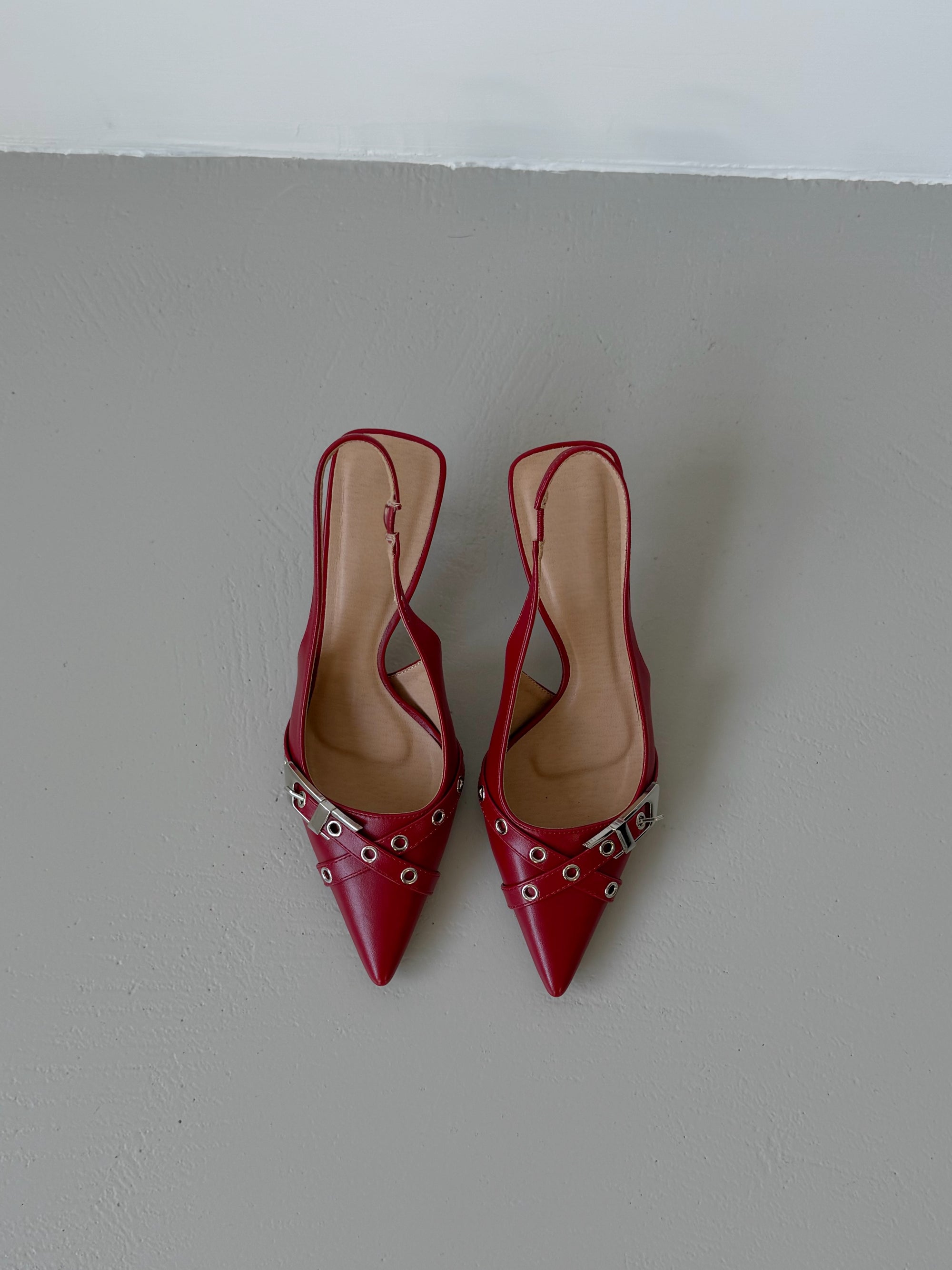 SLINGBACK BIKER - ROSSO KL2926